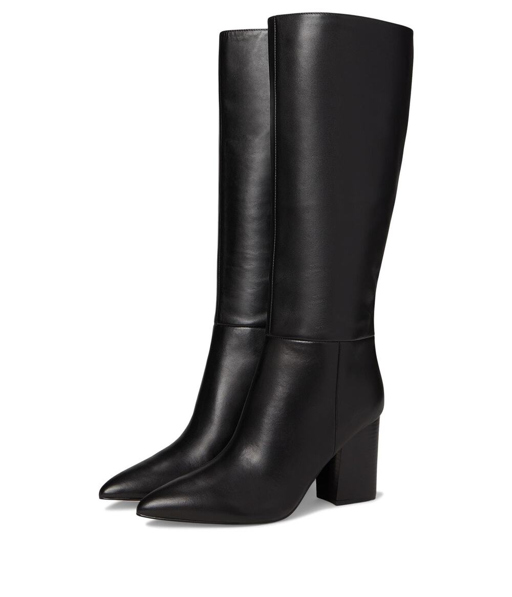 NINE WEST WOMENS PEACHEY BLACK LEATHER 6 MEDIUM